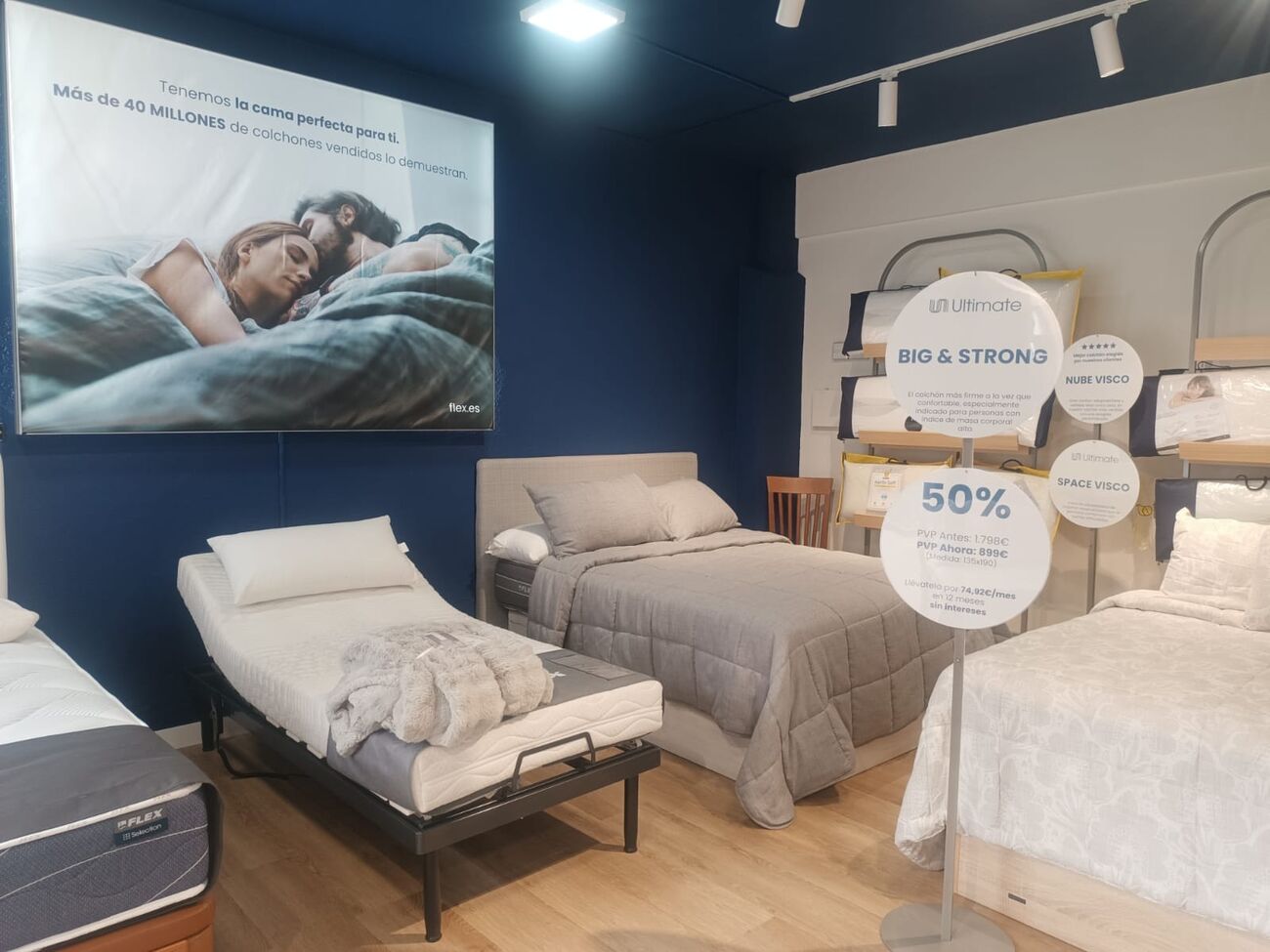 Interior tienda de colchones flex Vizcaya - Algorta